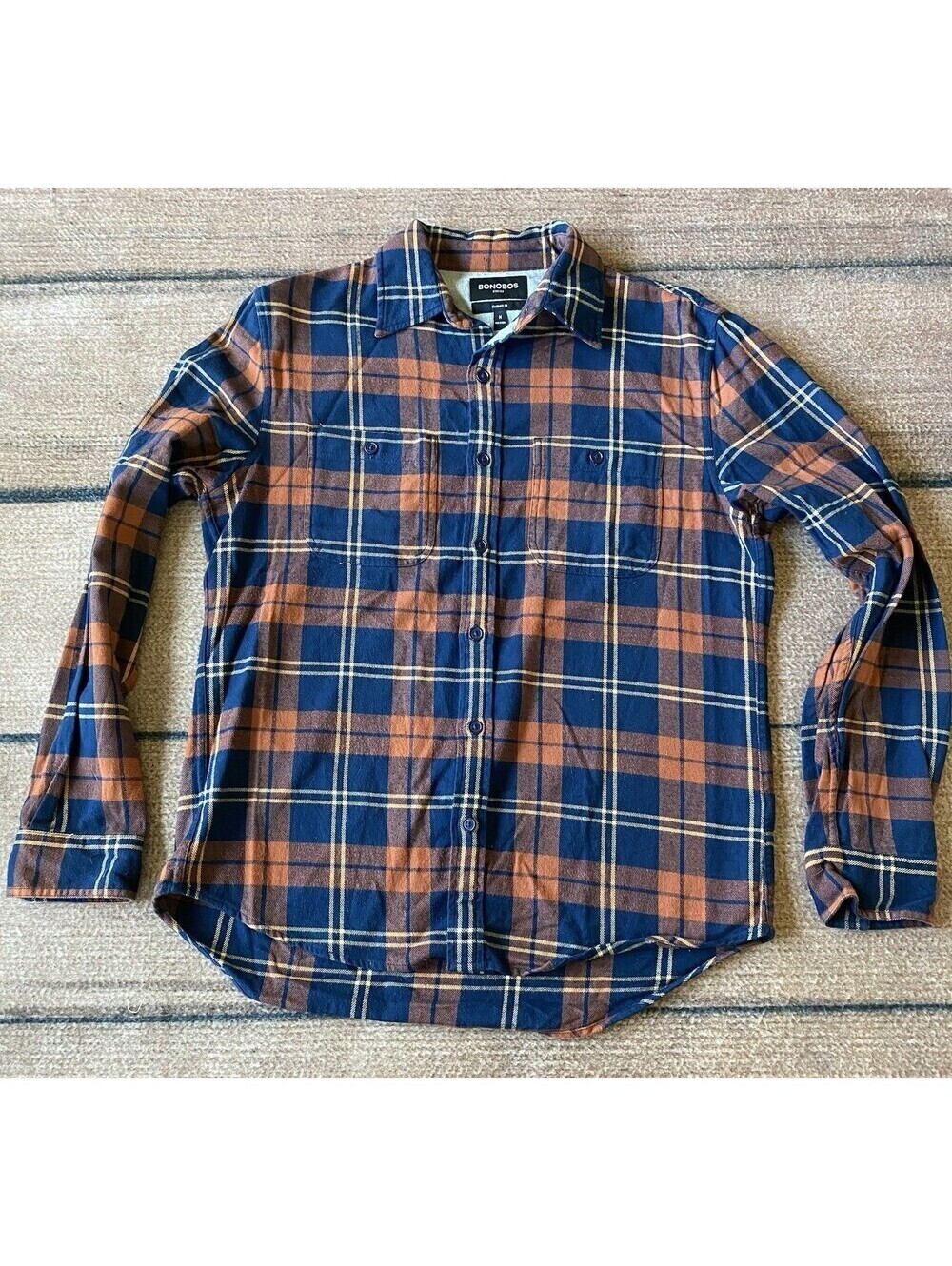 Bonobos Chicago Bears Tartan Plaid Cotton Lumberjack Flannel Standard Fit Men M